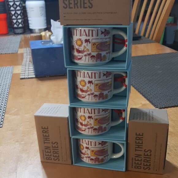 Starbucks Ornament Mug, MIAMI, « Been There » Collection, New 14 oz each - Picture 9 of 14
